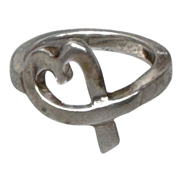 Tiffany & Co. Paloma Picasso 925 Sterling Silver Loving Heart Ring Size 4.5 - Picture 4 of 10